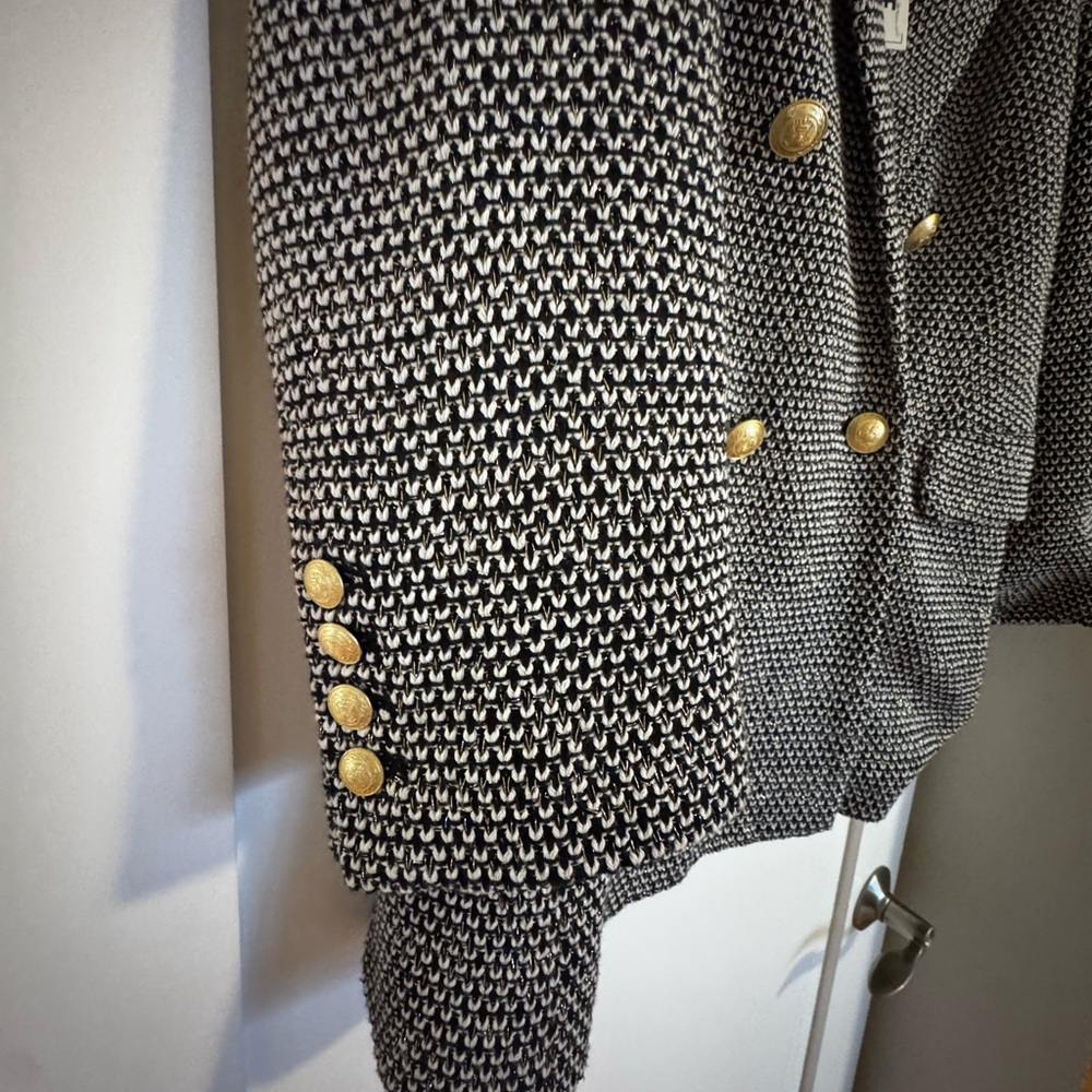 NEW L’agence Riva Double Breasted Knit Blazer - Picture 9 of 15